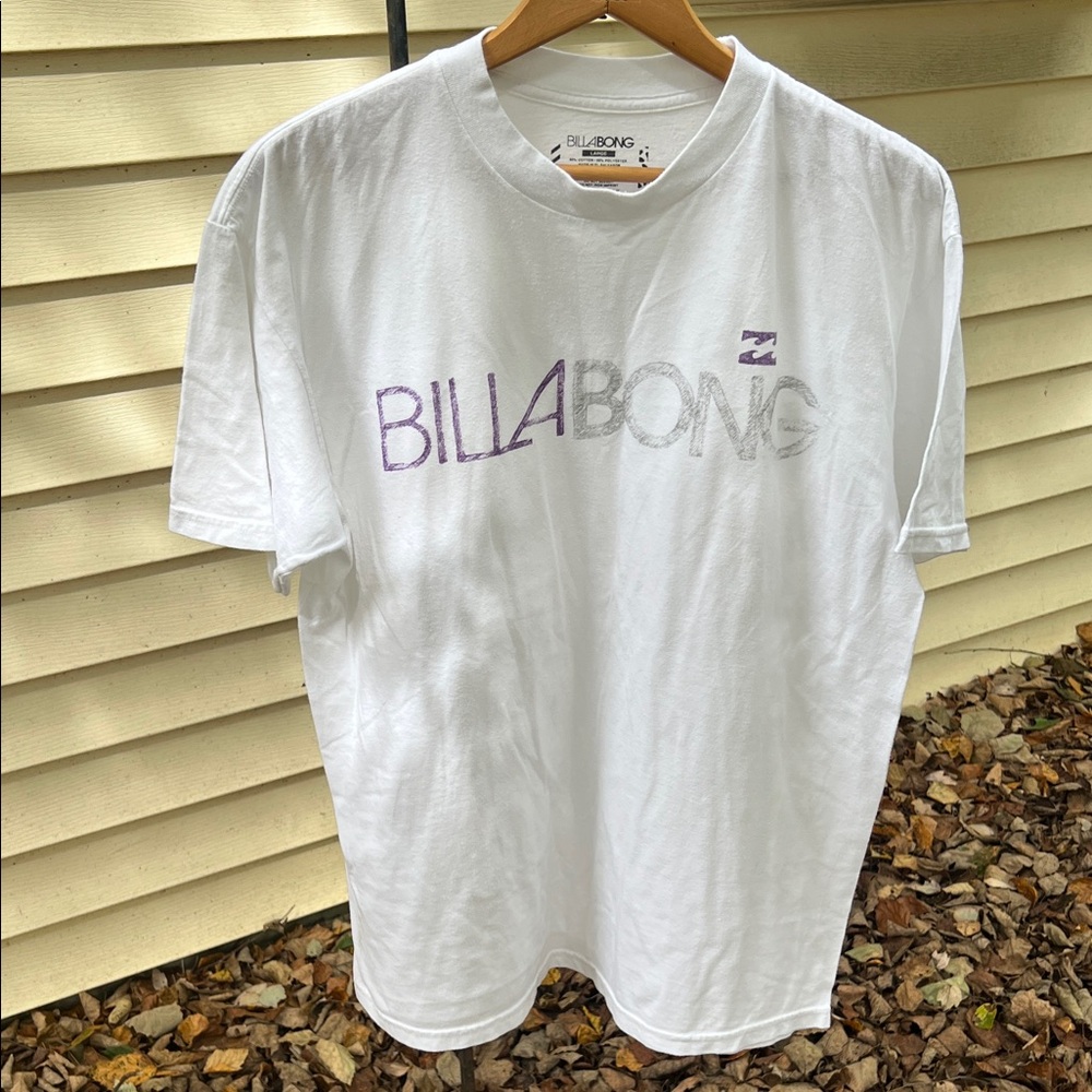 Billabong White Tee with Purple Accents